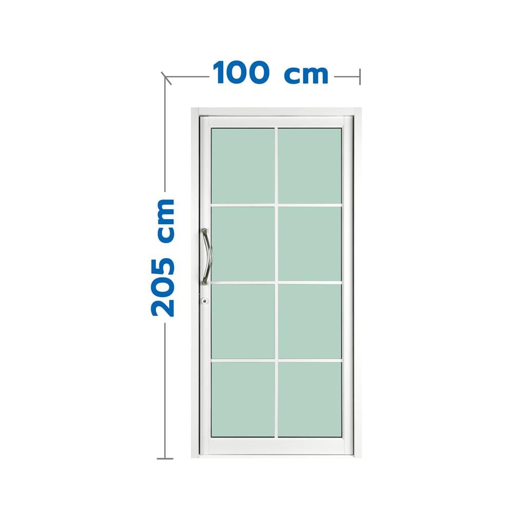 ประตูบานสวิงคู่ อะลูมิเนียม 8 ฟัก KPA 100x205 ซม. สีขาว