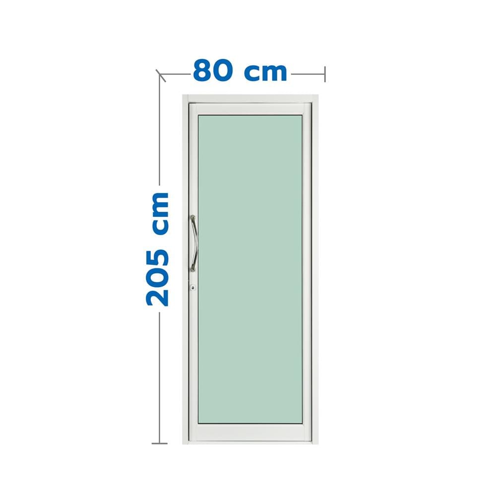ประตูบานสวิงเดี่ยว อะลูมิเนียม KPA 80x205 ซม. สีขาว