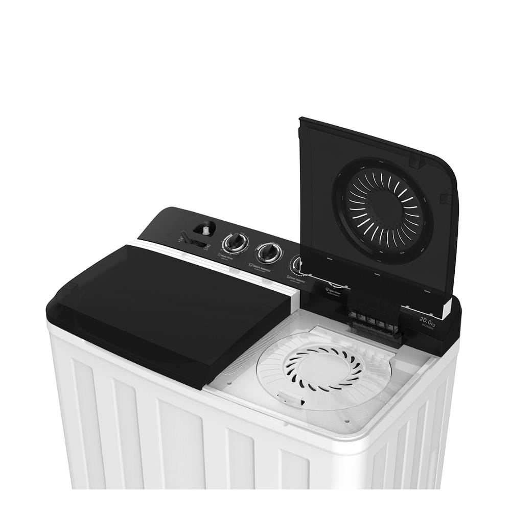 เครื่องซักผ้า 2 ถัง HISENSE WS200D10 20 กก. สีขาว-ดำ
