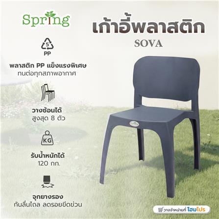 เก้าอี้พลาสติก SPRING SOVA สี CHARCOAL_6