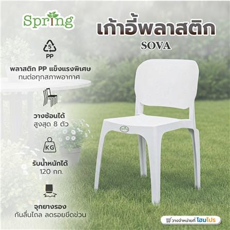 เก้าอี้พลาสติก SPRING SOVA สีขาว_6
