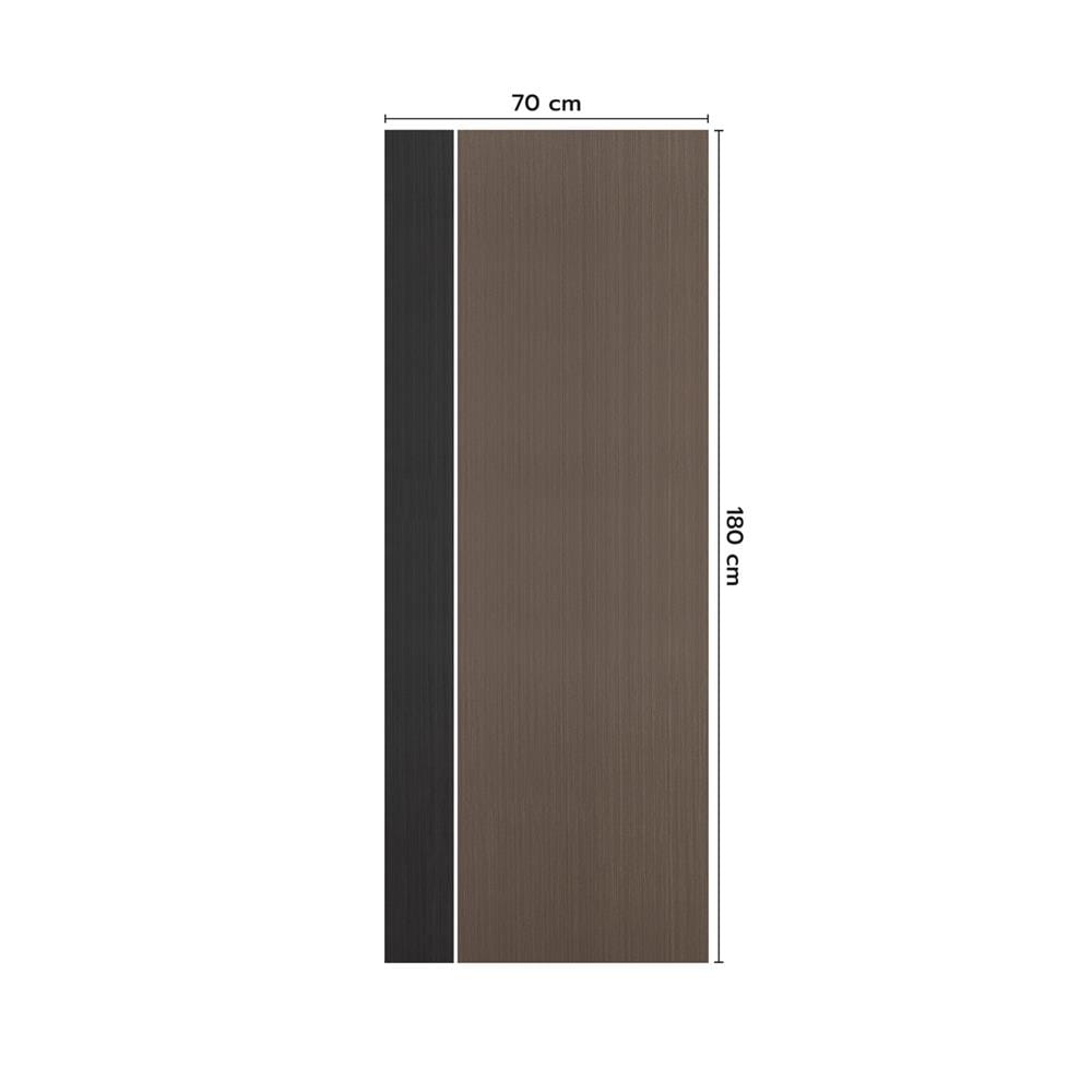 ประตูห้องน้ำ UPVC ไม่เจาะลูกบิด ECO-DOOR PC1 70x180 ซม. สีโอ๊ค ทูโทน