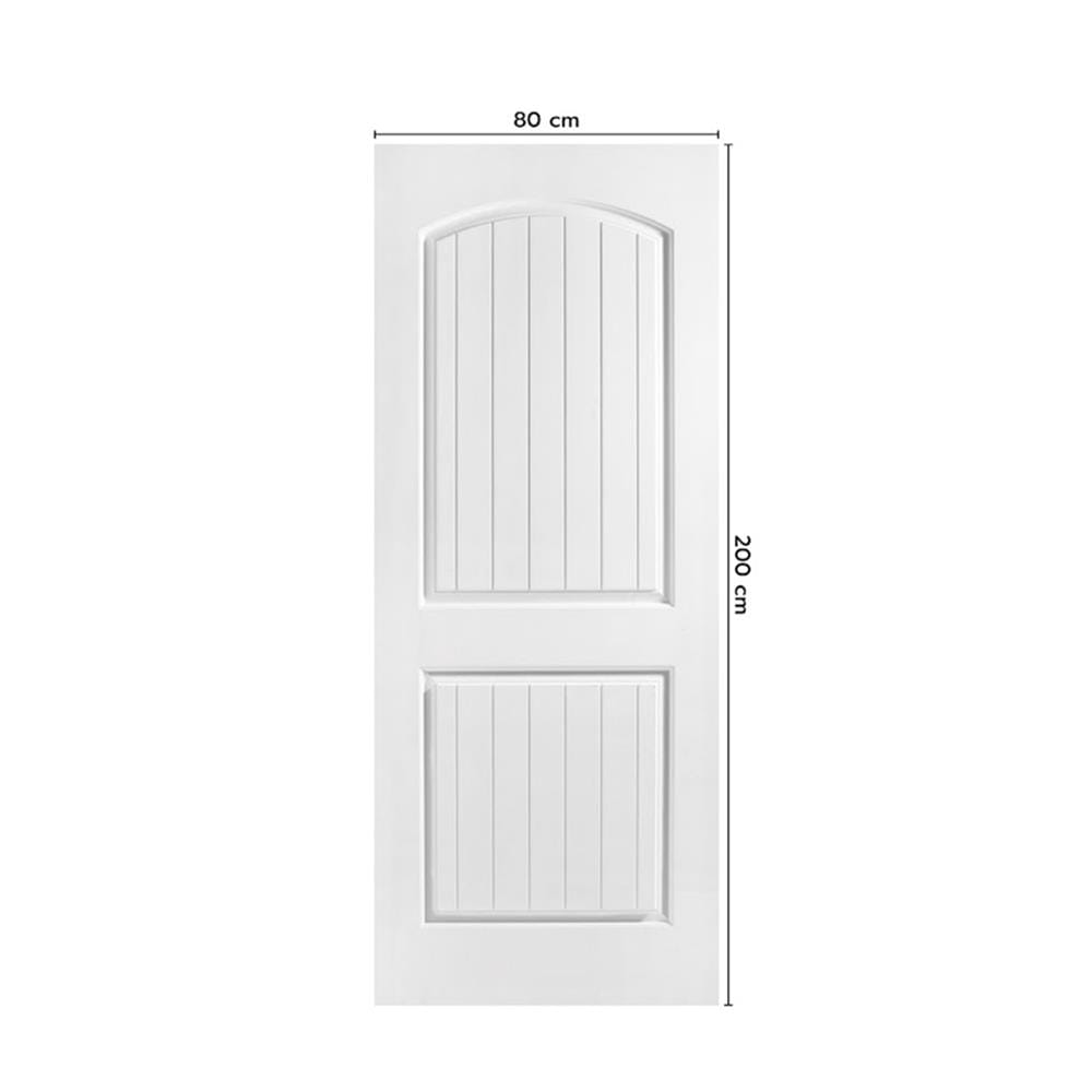 ประตูไฟเบอร์กลาส ไม่เจาะลูกบิด ECO-DOOR 2P 80x200 ซม. สีขาว