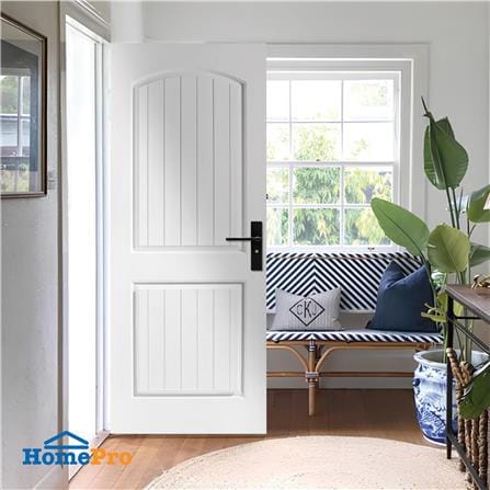 ประตูไฟเบอร์กลาส ไม่เจาะลูกบิด ECO-DOOR 2P 80x200 ซม. สีขาว_1