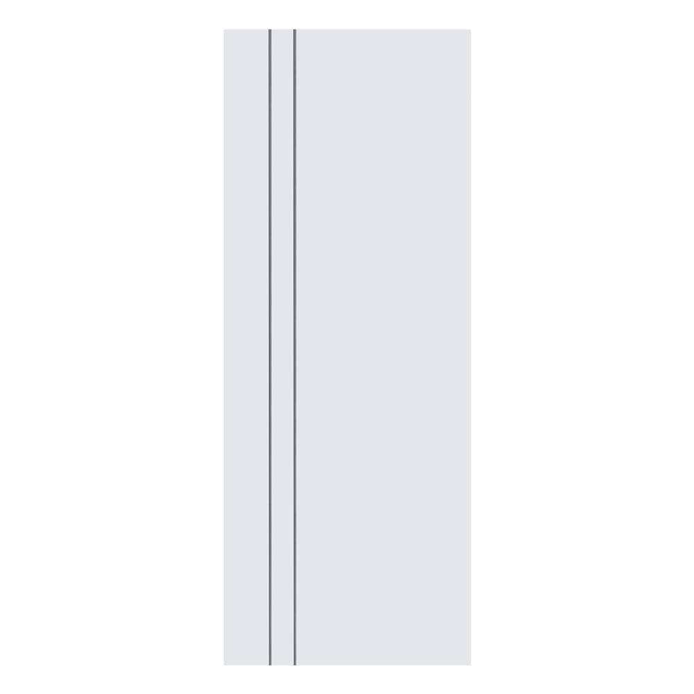 ประตูห้องน้ำ UPVC ไม่เจาะลูกบิด ECO-DOOR P2 เซาะร่อง 70x180 ซม. สีขาว