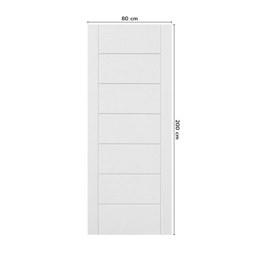 ประตูไฟเบอร์กลาส ไม่เจาะลูกบิด ECO-DOOR 9P 80x200 ซม. สีขาว