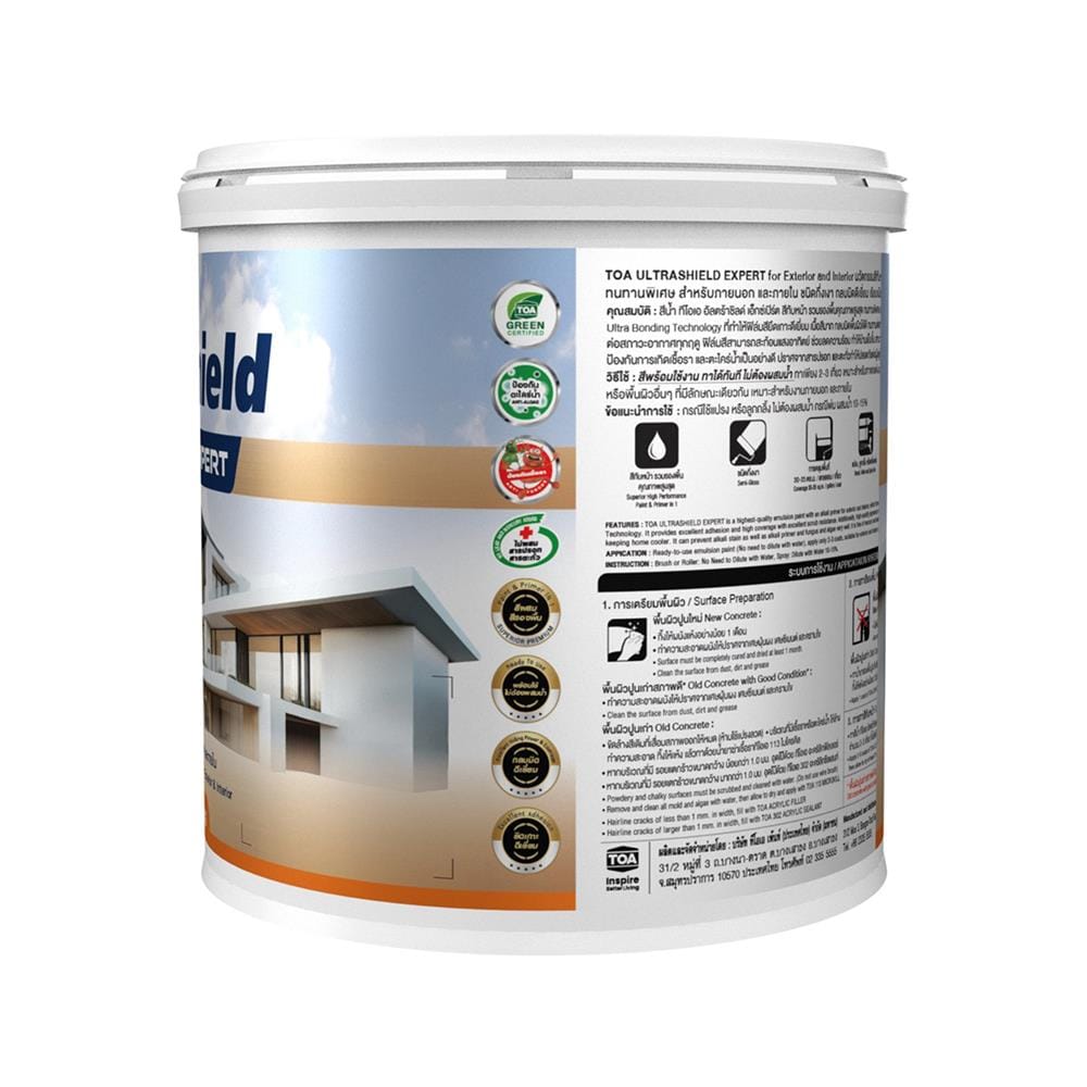 สีน้ำทาภายนอก ชนิดกึ่งเงา TOA ULTRASHIELD EXPERT BASE D 1 แกลลอน