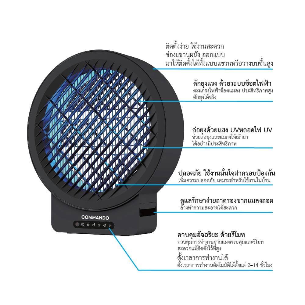 เครื่องช็อตยุงไฟฟ้า COMMANDO ORBIT 12 วัตต์