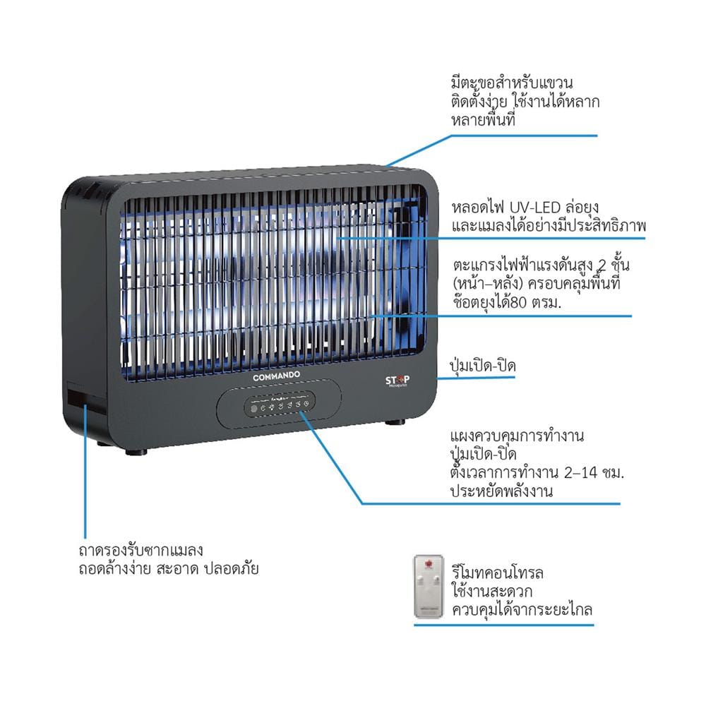เครื่องช็อตยุงไฟฟ้า COMMANDO AURA 10 วัตต์