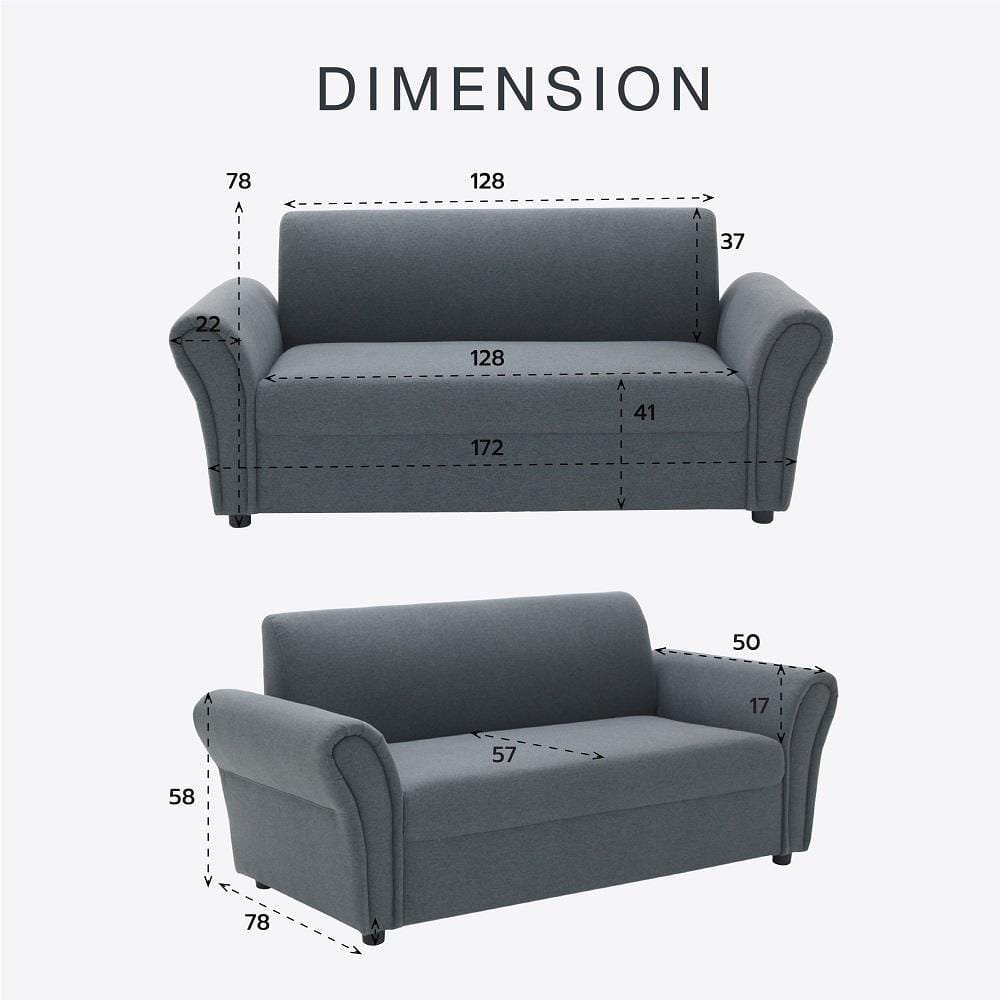 โซฟา 2 ที่นั่ง KONCEPT REK 19236198 สีเทา