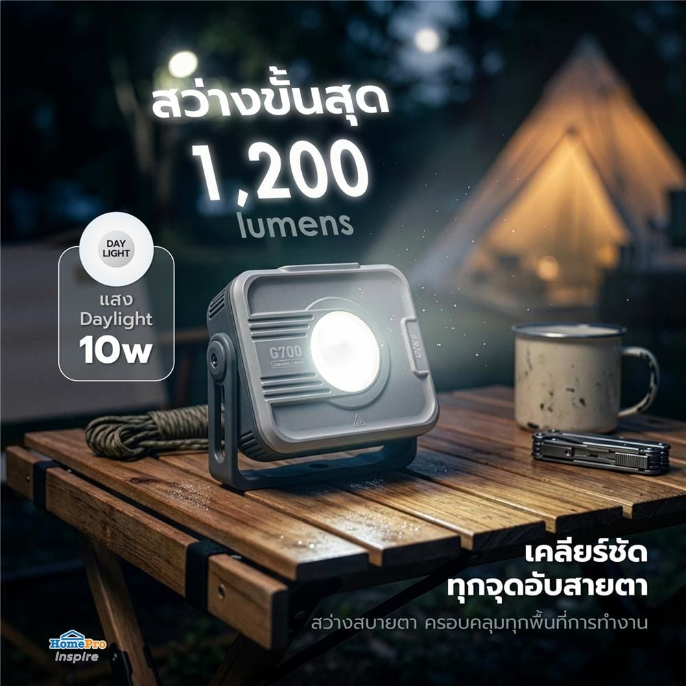 ไฟฉาย LED WORK LIGHT ELECKTA LP01 1200 ลูเมน 10 วัตต์ DAYLIGHT