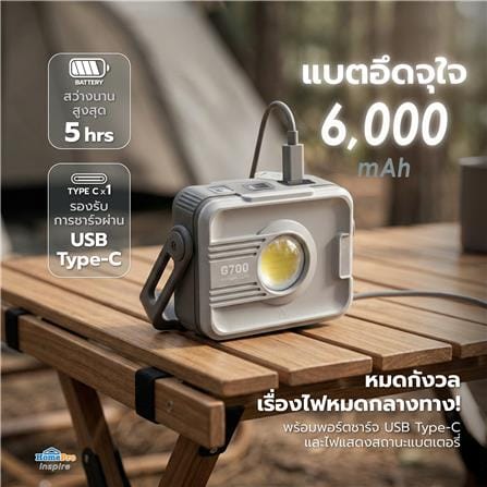 ไฟฉาย LED WORK LIGHT ELECKTA LP01 1200 ลูเมน 10 วัตต์ DAYLIGHT_10