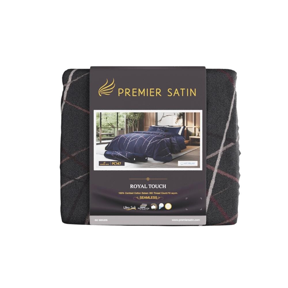 ชุดผ้าปูที่นอน 6 ฟุต (ชุด 3 ชิ้น) PREMIER SATIN ROYAL TOUCH PRINT PC147