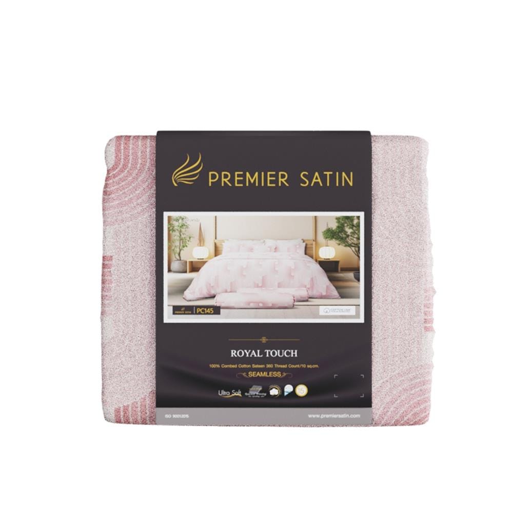 ชุดผ้าปูที่นอน 6 ฟุต (ชุด 3 ชิ้น) PREMIER SATIN ROYAL TOUCH PRINT PC145