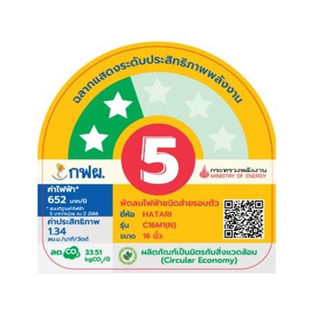 พัดลมติดเพดาน 16 นิ้ว HATARI C16M1(N) สีดำ_2