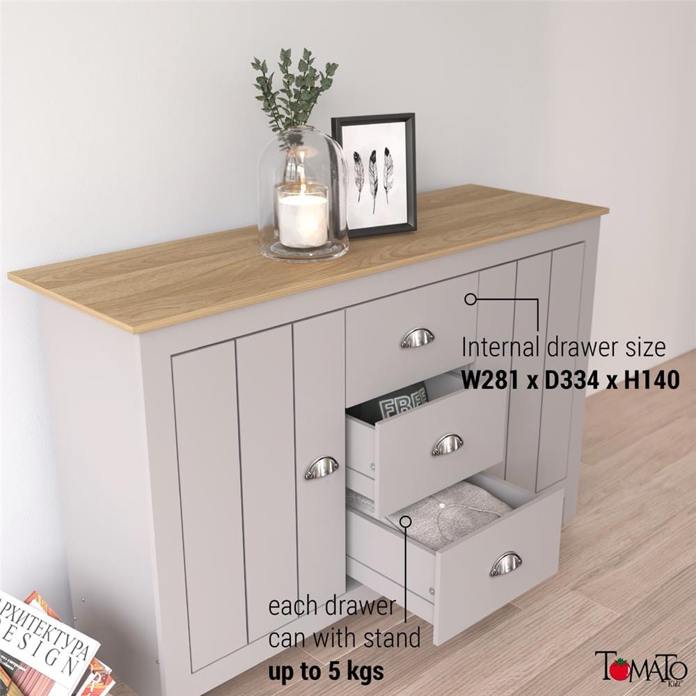 ตู้บานผสม TOMATO HOME LEXINGTON 119 ซม. สีเทาอ่อน