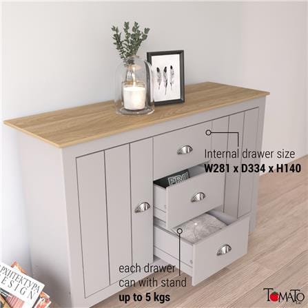ตู้บานผสม TOMATO HOME LEXINGTON 119 ซม. สีเทาอ่อน_4