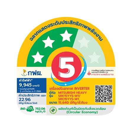 แอร์ผนัง MITSUBISHI HEAVY DUTY SRK15YYS-W1/B 15640 บีทียู อินเวอร์เตอร์_4