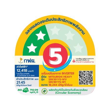 แอร์ผนัง MITSUBISHI HEAVY DUTY SRK18YYS-W1/B 18244 บีทียู อินเวอร์เตอร์_4