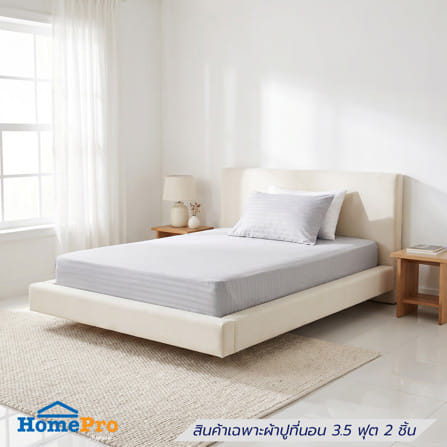 ชุดผ้าปูที่นอน 3.5 ฟุต (ชุด 2 ชิ้น) HOME LIVING STYLE LAMOON สี GREY_1