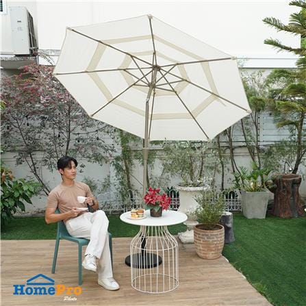 ร่มสนามทรงกลม SPRING VILLA สีเบจ_5