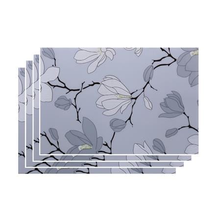 แผ่นรองจาน PVC SRITHAI WHITE GRAY FLOWER (แพ็ก 4 ชิ้น)_0