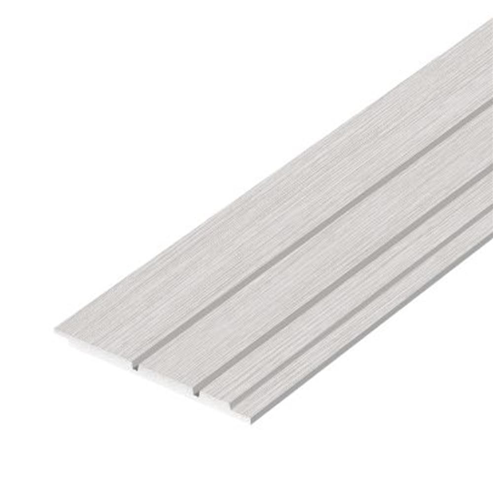 ไม้บังใบ ลายเสี้ยน DURAONE เมโล่ 02 23.6x300x1 ซม. สีซีเมนต์