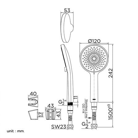 ชุดฝักบัวสายอ่อน 3 ระดับ KARAT FAUCET KS-17-233-50_4