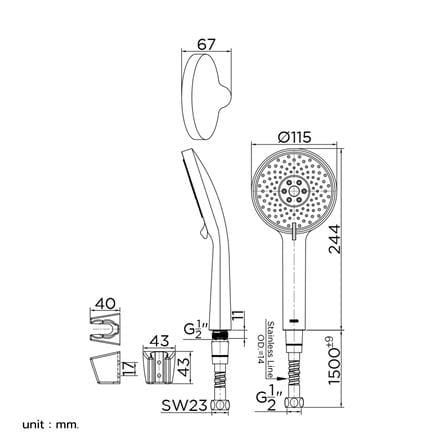 ชุดฝักบัวสายอ่อน 3 ระดับ KARAT FAUCET KS-18-233-50_4