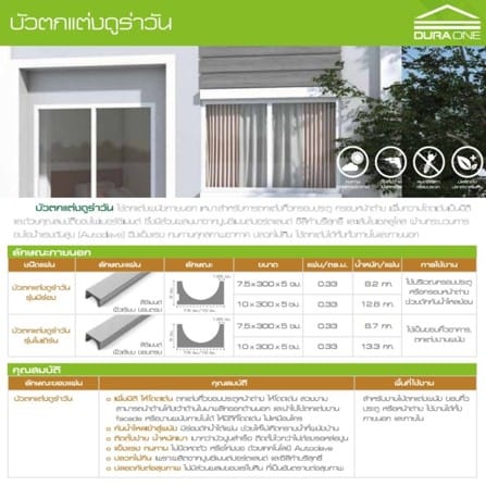 บัวตกแต่งเซาะร่อง DURAONE 7.5x5x300 ซม. สีซีเมนต์_2