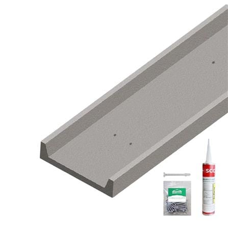 ไม้ตกแต่งซีเฟรม พร้อมอุปกรณ์สกรู และกาว DURAONE 30x300x1.2 ซม. สีซีเมนต์_0