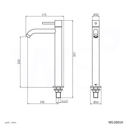 ก๊อกอ่างล้างหน้าเดี่ยว WS WS-2501H_1