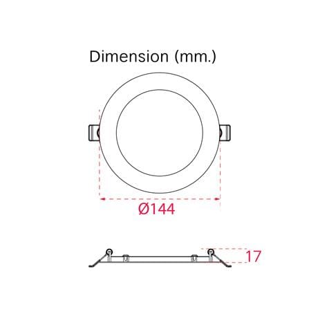 ดาวน์ไลท์ LED SHINING SUPER SLIM 5 นิ้ว 9 วัตต์ DAYLIGHT สีขาว_6