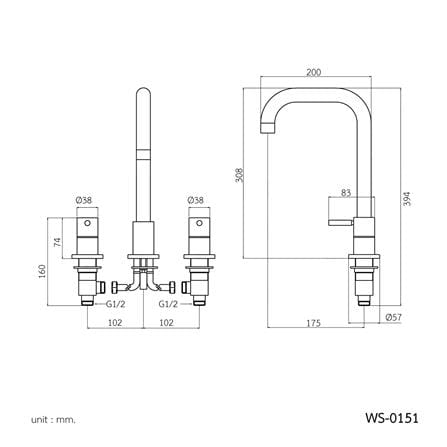 ก๊อกอ่างล้างหน้าผสม WS WS-0151_1