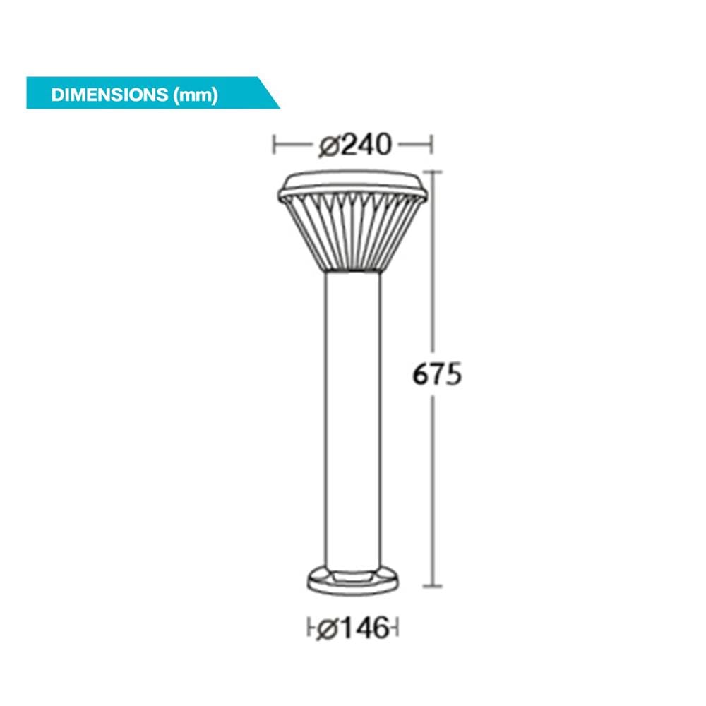 ไฟทางเดิน SOLAR BEC GARDEN-T 40 วัตต์ DAYLIGHT/COOL WHITE/WARM WHITE สีดำ
