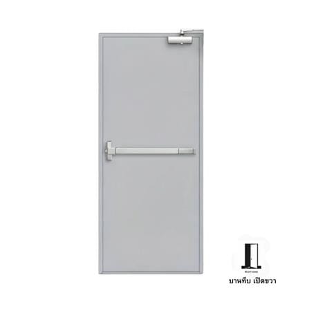 ชุดประตูเหล็กทนไฟ VECO 90x200 ซม. สีเทา (เปิดด้านขวา ออกด้านนอก)_0