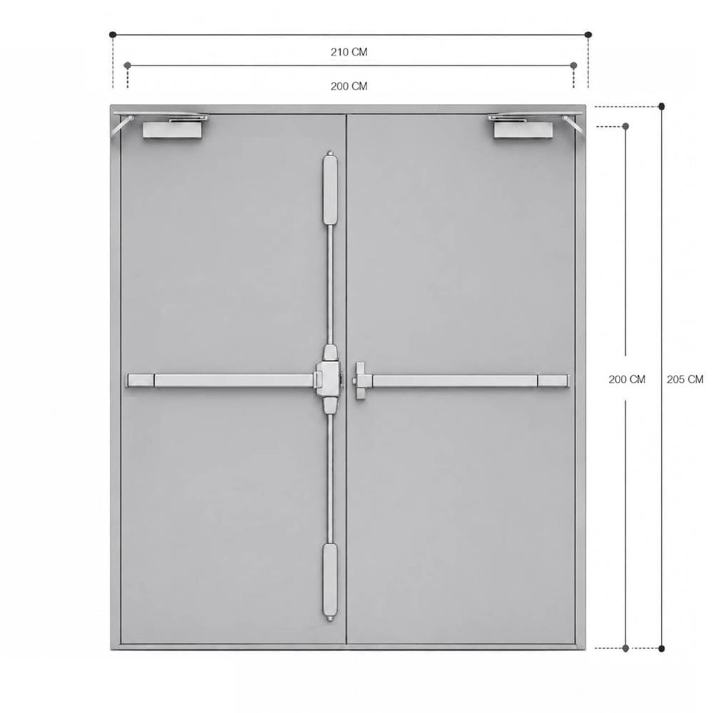 ชุดประตูเหล็กทนไฟ VECO 200x200 ซม. สีเทา