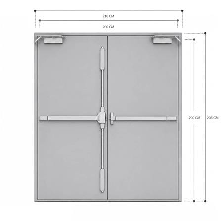 ชุดประตูเหล็กทนไฟ VECO 200x200 ซม. สีเทา_4