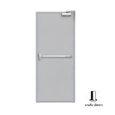ชุดประตูเหล็กทนไฟ VECO 100x200 ซม. สีเทา (เปิดด้านขวา ออกด้านนอก)_0