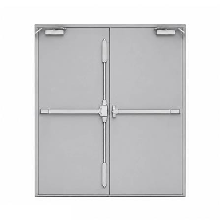 ชุดประตูเหล็กทนไฟ VECO 180x200 ซม. สีเทา_0