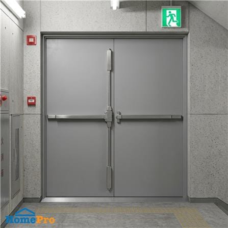 ชุดประตูเหล็กทนไฟ VECO 180x200 ซม. สีเทา_1