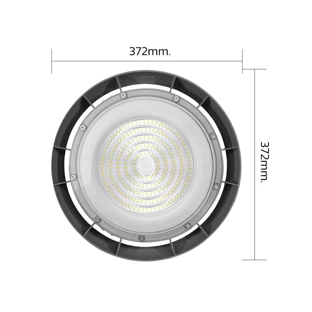 โคมไฮเบย์ LED LAMPTAN AIRFLOW 300 วัตต์ DAYLIGHT สีเทา