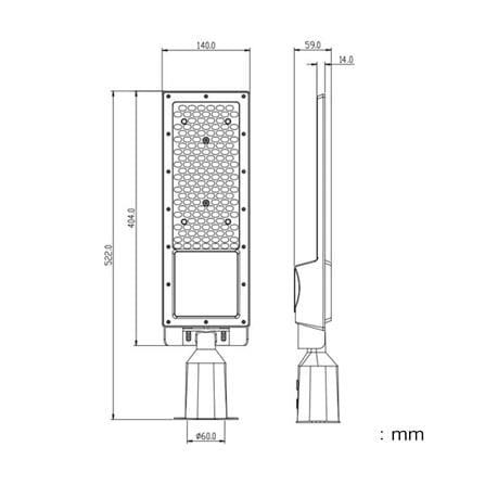 ไฟถนน LED SYLVANIA NOVA MAXWELL 100 วัตต์ DAYLIGHT สีเทา_4