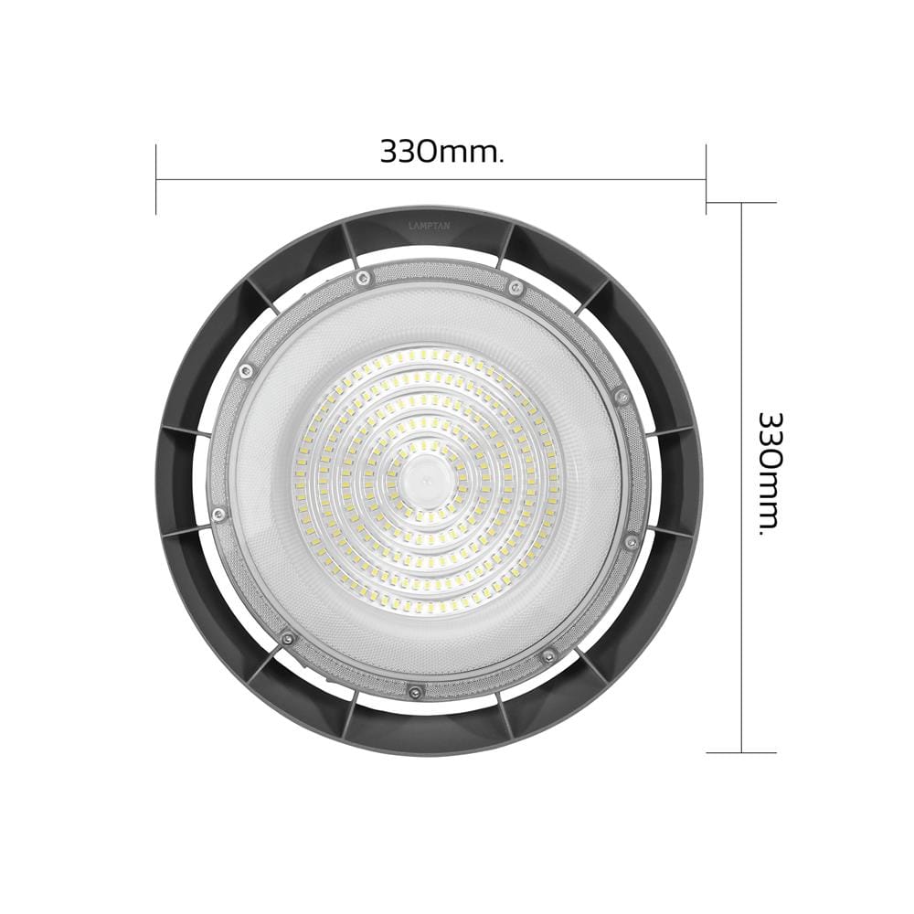 โคมไฮเบย์ LED LAMPTAN AIRFLOW 200 วัตต์ DAYLIGHT สีเทา