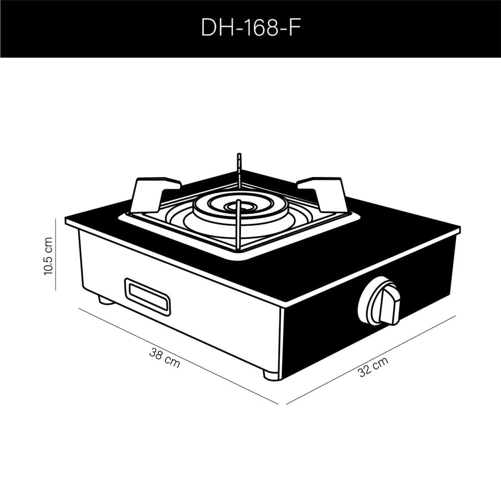 เตาแก๊สตั้งโต๊ะ 1 หัวแก๊ส DYNA HOME DH-168-F