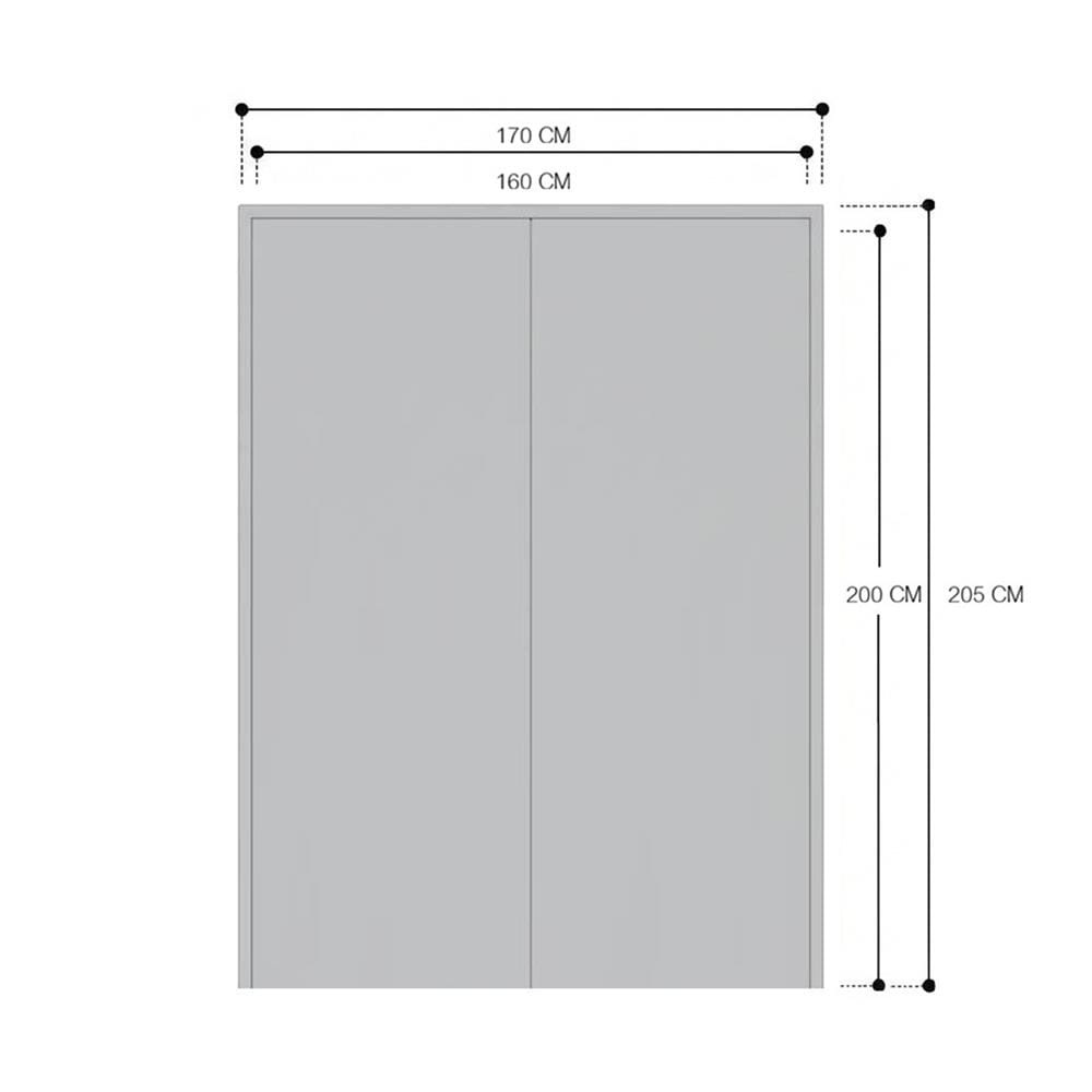 ชุดประตูเหล็ก ไม่เจาะลูกบิด VECO 160x200 ซม. สีเทา
