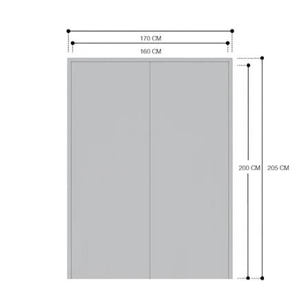 ชุดประตูเหล็ก ไม่เจาะลูกบิด VECO 160x200 ซม. สีเทา_2