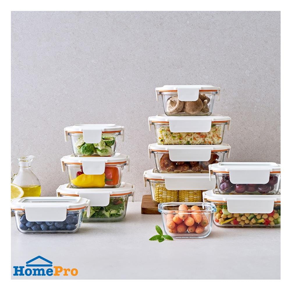 กล่องอาหารแก้ว LOCKNLOCK THE CUBE 1 ลิตร สีขาว