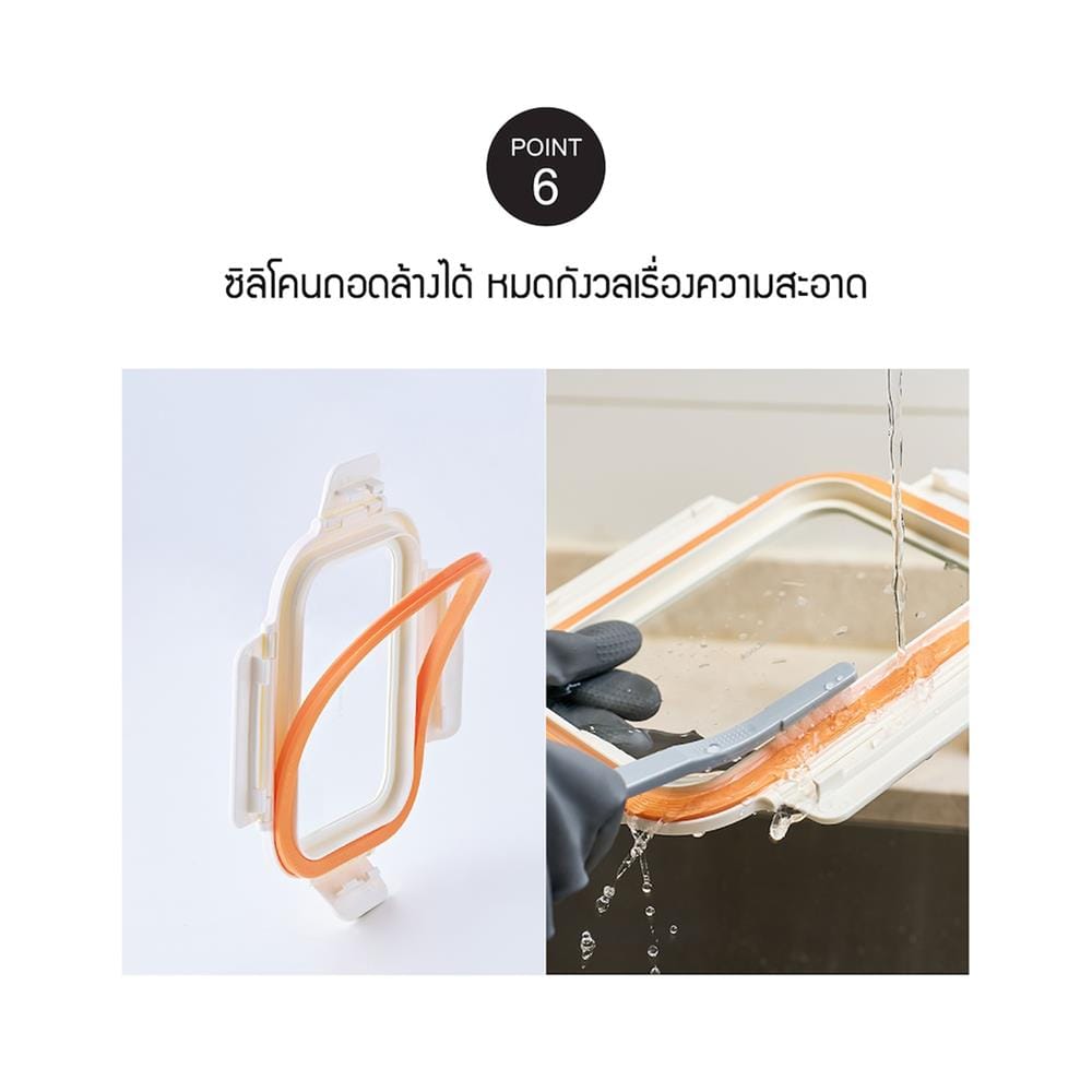 กล่องอาหารแก้ว LOCKNLOCK THE CUBE 1 ลิตร สีขาว