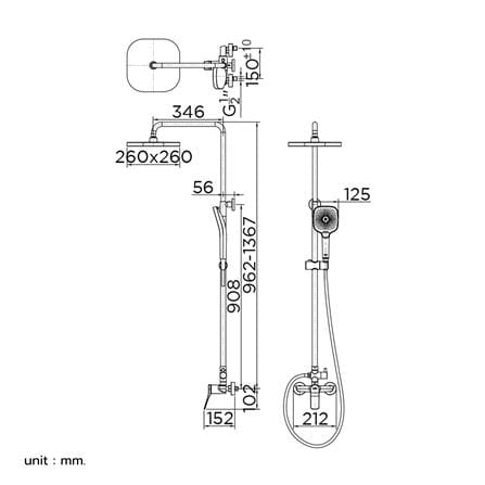 ฝักบัว RAIN SHOWER ผสม KARAT FAUCET KRS-002-623-41_2